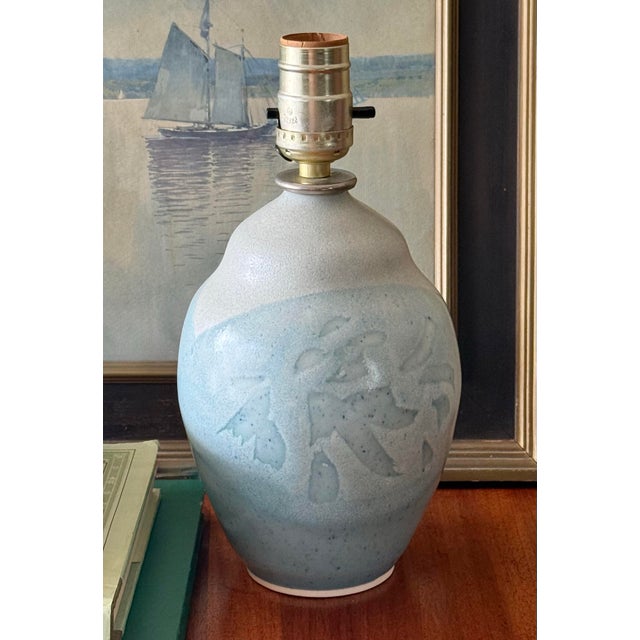 Metal 1980s Nancy Bishop Studio Pottery Lamp For Sale - Image 7 of 7