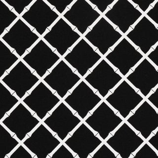 Schumacher Bamboo Trellis Indoor/Outdoor Fabric in Black For Sale