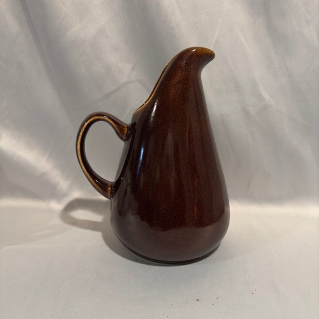 Oneida Russell Wright Brown Ceramic Pitcher for Oneida For Sale - Image 4 of 4