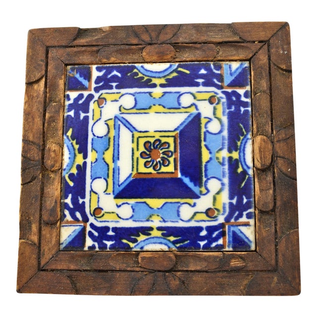 Blue TalaveraStyle Tile Trivet Chairish