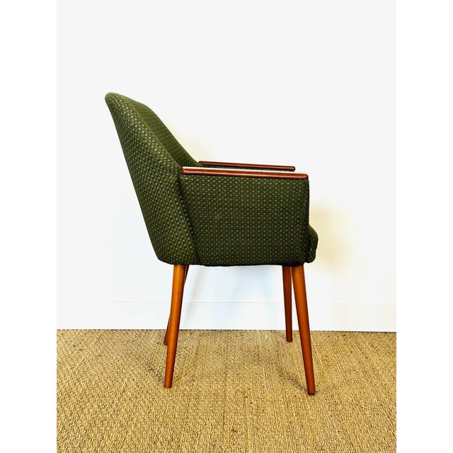 Vintage Chair in Green Upholstery, 1960 For Sale - Image 6 of 12