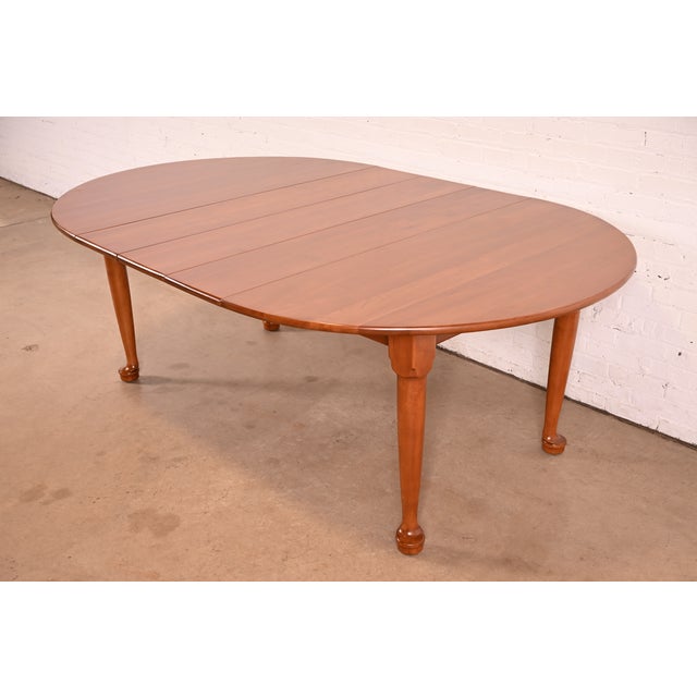 L. & J. G. Stickley American Colonial Solid Cherry Wood Extension Dining Table | Newly Refinished For Sale - Image 15 of 15