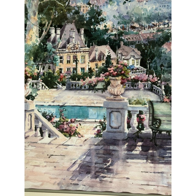 Abstract Late 20th Century Original Signed Marilyn Simandle Painting Parisian Landscape For Sale - Image 3 of 10