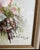 Lovely vintage oil painting on canvas featuring a soft, impressionistic bouquet of pink and white flowers, signed lower...