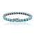 Contemporary Cushion Cut 18.1 Ct Turquoise Prong Set Tennis Bracelet in 925 Sterling Silver For Sale - Image 3 of 12