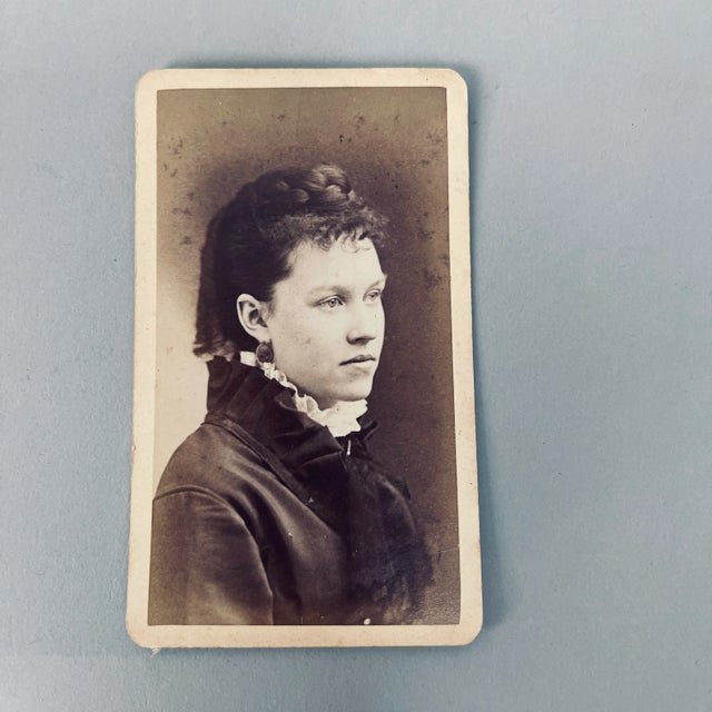 Paper Late 19th Century Victorian Portrait Studio Cards of Women - Set of 13 For Sale - Image 7 of 13