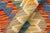 Textile Shabby Chic Turkish Kilim Rust Blue Hand-Woven Wool Rug For Sale - Image 7 of 9