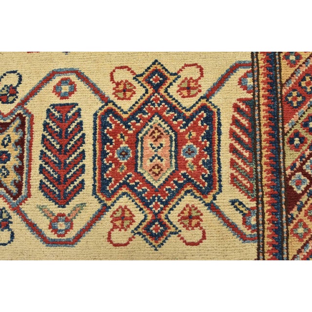 Beige Kazak Runner 2’8” X 13’5” Beige Wool Tribal Hand-Knotted Oriental Rug For Sale - Image 8 of 12