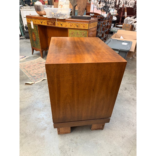 Mid-Century Modern Vintage Mid-Century Modern 3-Drawer Campaign Nightstand For Sale - Image 3 of 8