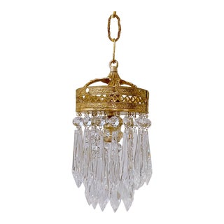 Vintage Italian Upside Down Layered Cake Rim Chandelier For Sale