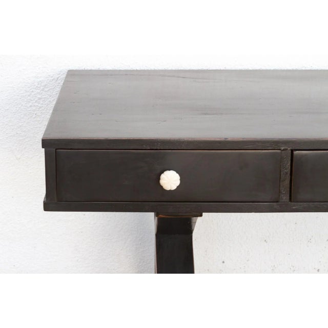 Sculptural Ebonized Wood Writing Table For Sale - Image 4 of 6