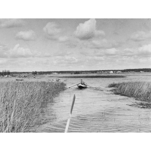 1960 Finnish Waterway Landscape Black & White Photograph For Sale - Image 4 of 4