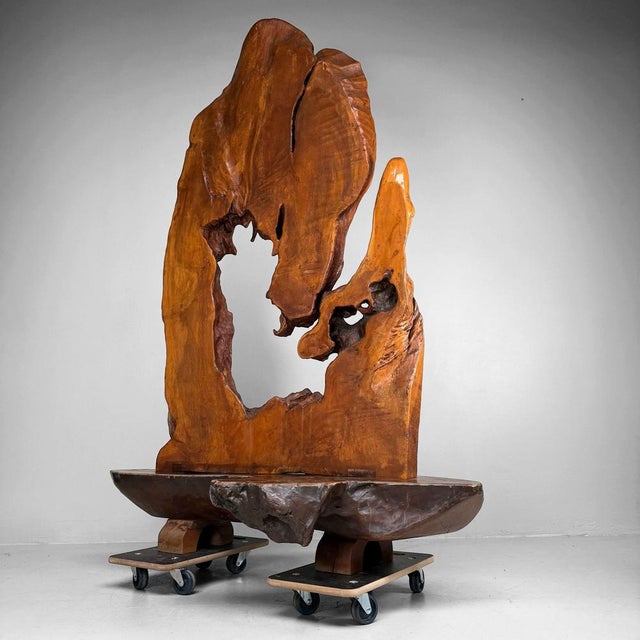 Monumental Japanese Root Wood Sculpture, 1950s For Sale - Image 10 of 18