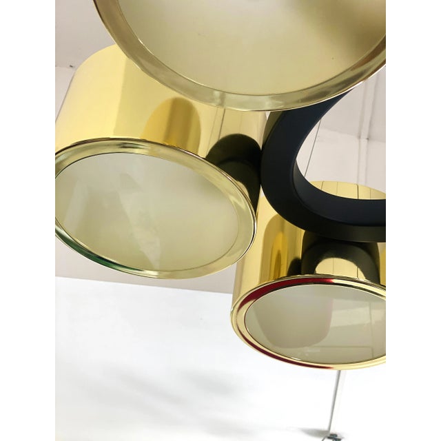 Contemporary Italian Oval Metal Gold Chandelier For Sale - Image 6 of 11