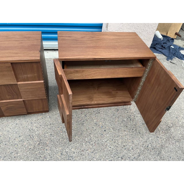 Mid Century Brutalist Style Nightstands - Pair For Sale - Image 14 of 17