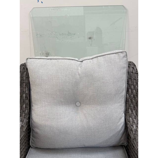 Gray Outdoor Porch Glider Swivel Chair For Sale - Image 8 of 12