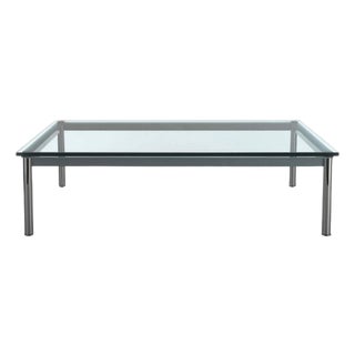 Mid-Century Modern Chrome 10 Tube Table with Glass by Le Corbusier for Cassina For Sale