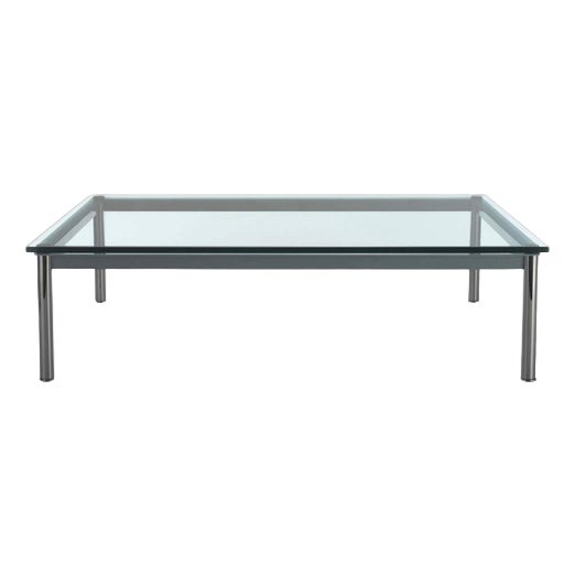 Mid-Century Modern Chrome 10 Tube Table with Glass by Le Corbusier for Cassina For Sale