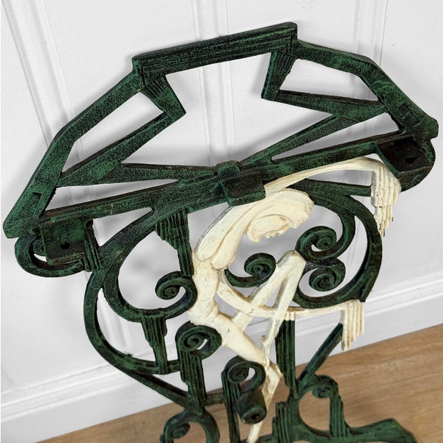 Metal Vintage Art Deco Architectural Figural Jester Bench Sides - A Pair For Sale - Image 7 of 7