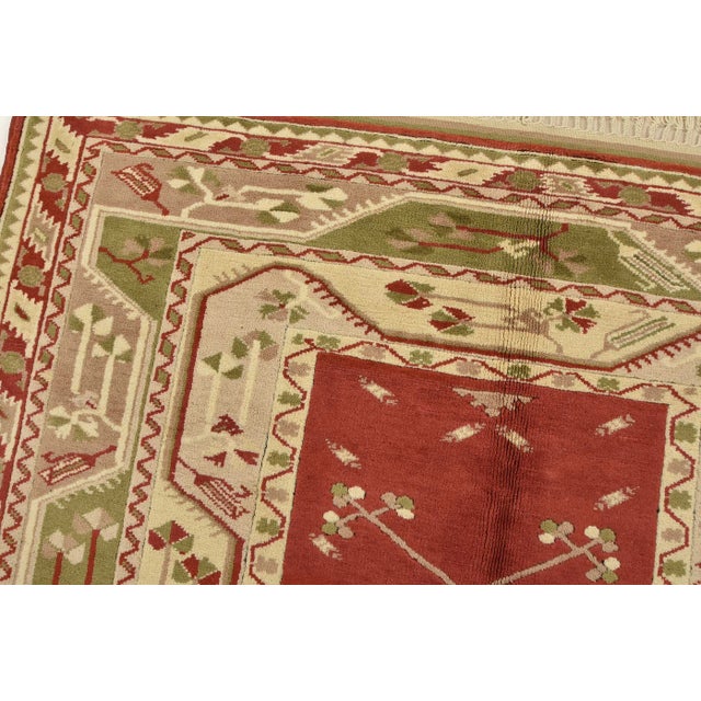 Milas Rug 5'4'' X 6'10'' Red Wool Vintage Tribal Hand-Knotted Oriental Carpet For Sale In Philadelphia - Image 6 of 12