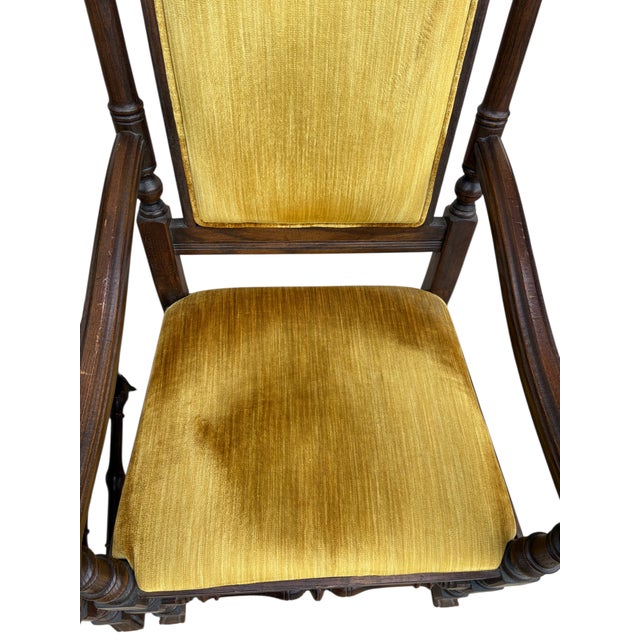1980s Ethan Allen Jacobean Royal Charter Oak Dining Room Armchairs Gothic Pair For Sale - Image 10 of 15