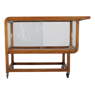 Vintage Art Deco Walnut Serving Cart, 1930s For Sale