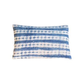 Batik African Indigo Lumbar Pillow For Sale