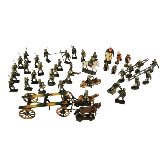 German Soldier Figurines, 1930s, Set of 40 For Sale