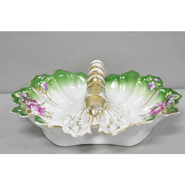 Antique Bavarian German Porcelain Gold Gilded Hand Painted Lobster Divided Dish For Sale - Image 18 of 18