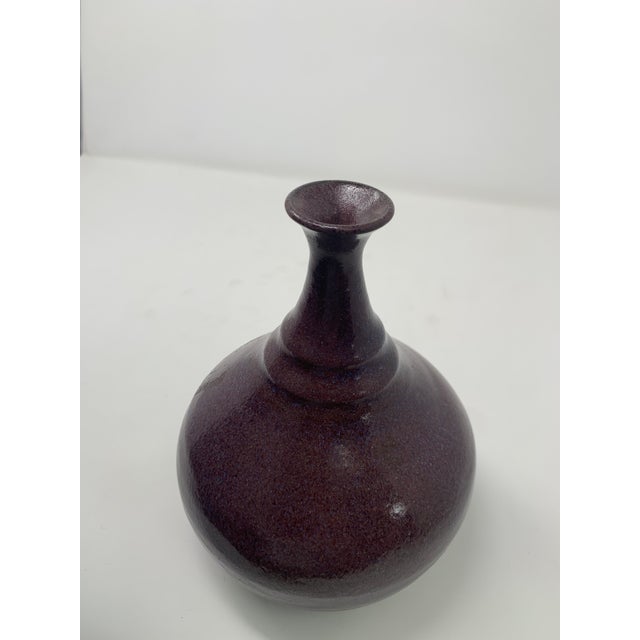 Mid 20th Century Mid 20th Century Plum Glazed Ceramic Vase For Sale - Image 5 of 11