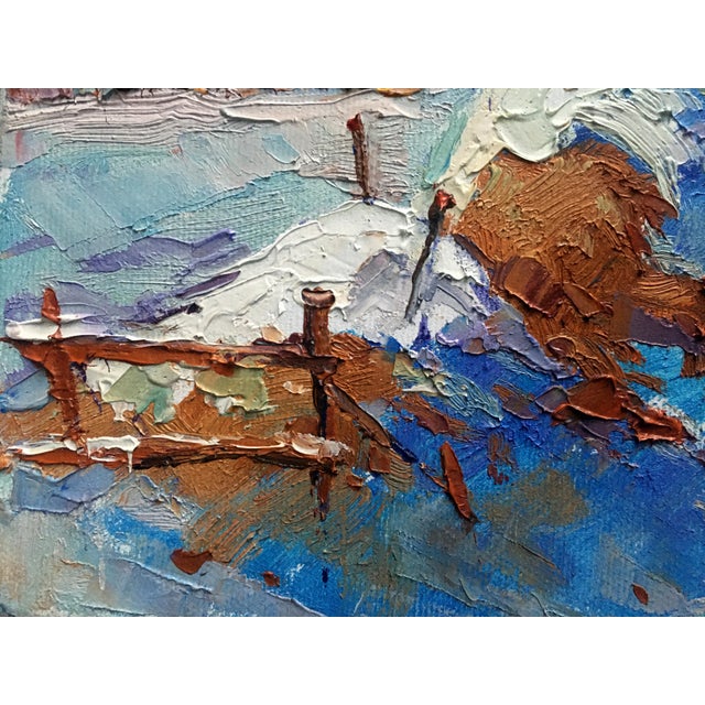 Textile Oil Painting Monthly Winter Oksana Ivanyuk For Sale - Image 7 of 11