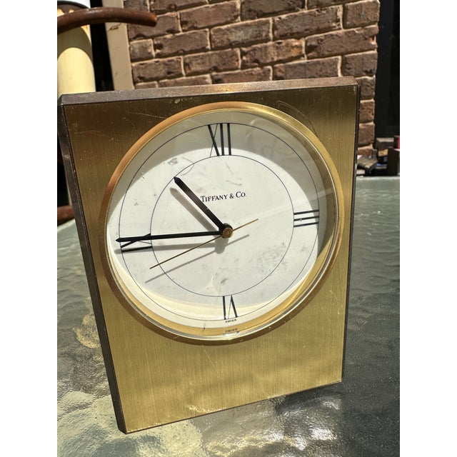 Contemporary 1970s Tiffany & Co. Gold-Tone Office Clock For Sale - Image 3 of 7