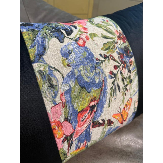 Handmade Black Velvet Lumbar Cushion Cover For Sale - Image 12 of 12