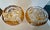 Pair of Vintage Huta Julia Poland Amber Cut-to-Clear Crystal Orb Bowls For Sale In Phoenix - Image 6 of 12