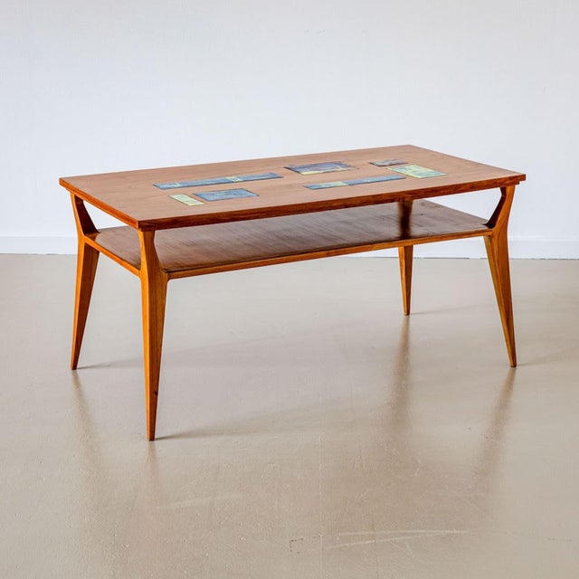 Mid-20th Century Coffee Table with Ceramic Inlays, Italy For Sale In New York - Image 6 of 7