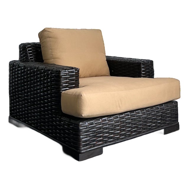 Vintage Ralph Lauren “Modern Organic” Woven Rattan Lounge Chair For Sale