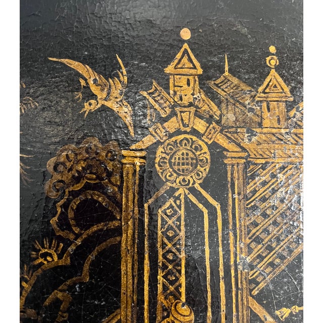 Antique Late 1800s English Chinoiserie Paper Mache Tray Table For Sale - Image 13 of 18