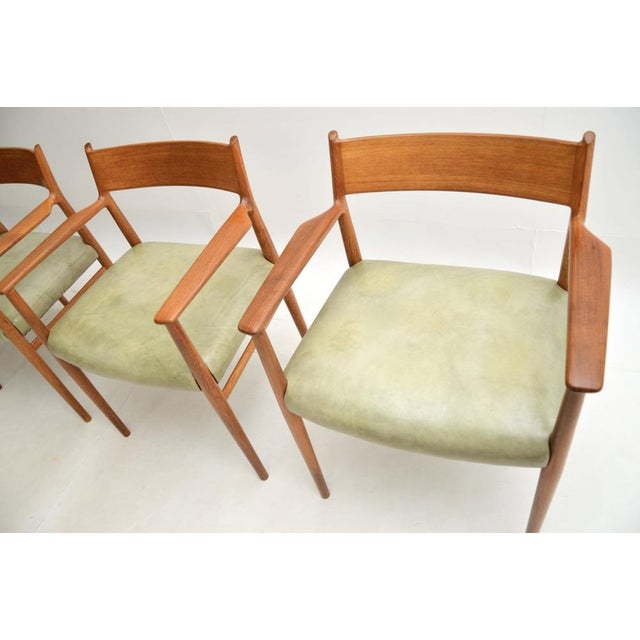 Wood Vintage Danish Teak and Leather Dining Chairs by Arne Vodder from Sibast, 1960s, Set of 4 For Sale - Image 7 of 9