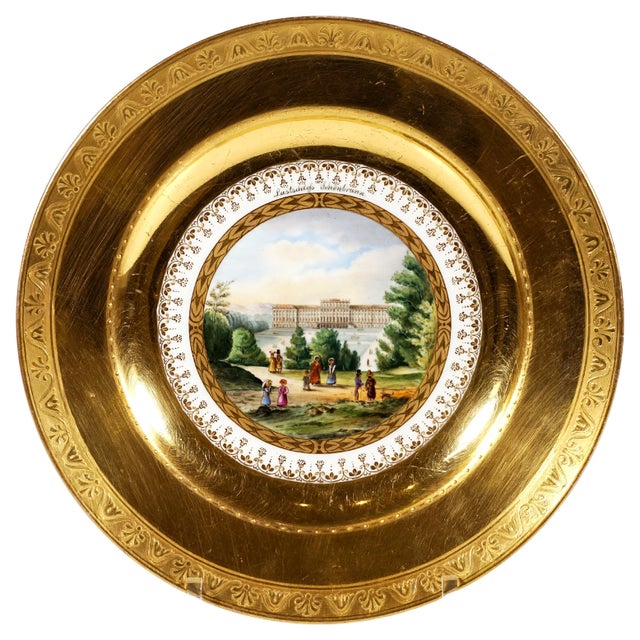 Black Viennese Imperial Porcelain Plate from Lustschloß Schönbrunn, 1813 For Sale - Image 8 of 8