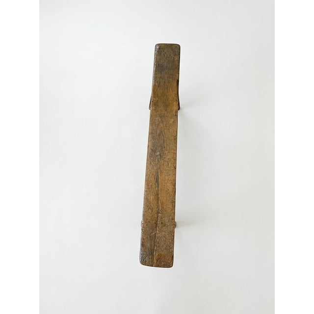 Antique Chinese Provisional Elm Wood Bench For Sale - Image 4 of 6
