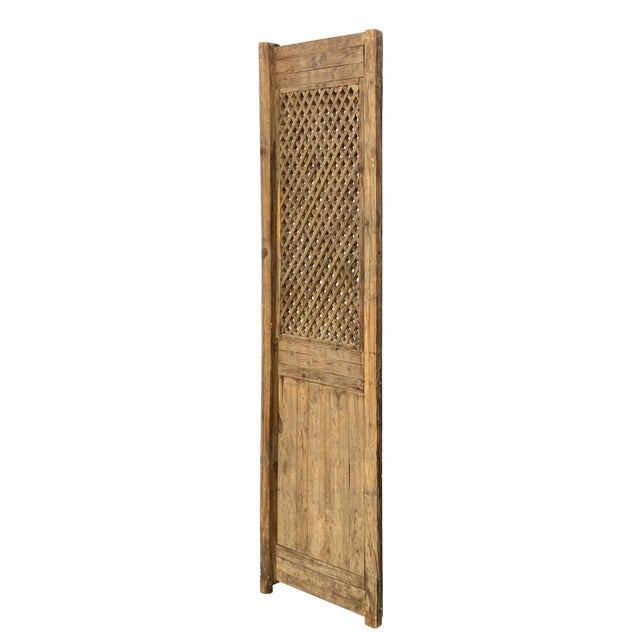 Chinese Old Rustic Bold Geometric Open Pattern Wall Tall Panel Divider For Sale In San Francisco - Image 6 of 8