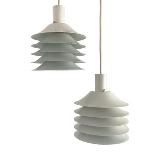 Mid-Century Danish Lamellar Pendants from Lyfa, 1960s, Set of 2 For Sale