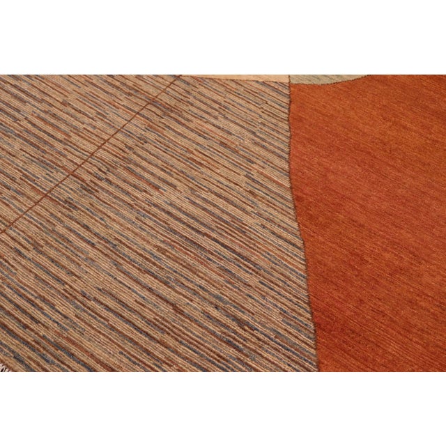 1980s Boho Chic Gabbeh Orange/Brown Wool Rug - 6'2" X 9'3" For Sale In New York - Image 6 of 10