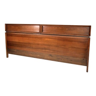 1950s Mid-Century Modern Walnut King Size Headboard For Sale