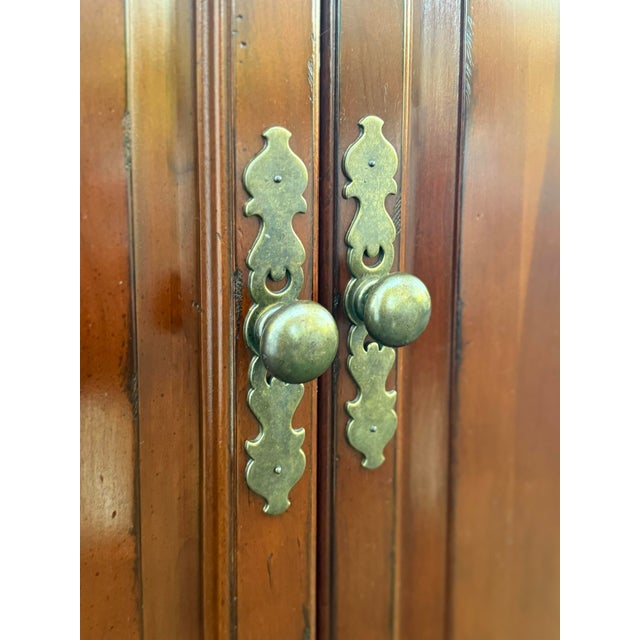 1980s Drexel Heritage French Countryside Cherry Armoire For Sale - Image 5 of 11