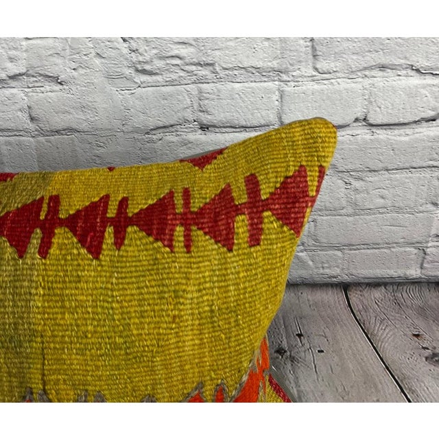 Turkish 16 x 24 Kilim Pillow Turkish Cushion Grand Palace Pillow Cushion Cover For Sale - Image 3 of 4