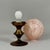 Metal Art Deco Pale Rose Marbled Opaline and Brass Flush Mount, Germany, 1920s For Sale - Image 7 of 12