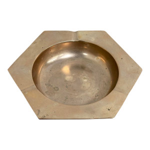 Vintage Brass Hex Ashtray