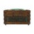 Antique sewing box—a wooden "tramp art" box featuring green fabric sections and a pin cushion on top. It is a unique,...