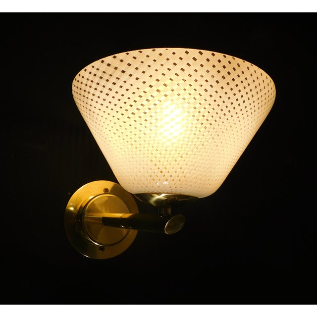 Glass 1950s Murano Reticello Cup Sconce by Barovier E Toso For Sale - Image 7 of 11